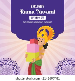 Happy Ram Navami sale , a Hindu festival banner design template. 