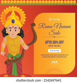 Happy Ram Navami sale , a Hindu festival banner design template. 