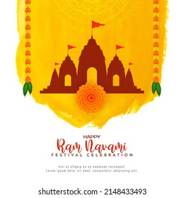 Happy Ram Navami traditional festival celebration background vector