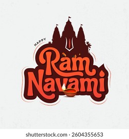 Happy Ram Navami Typographic Design Template Illustration
