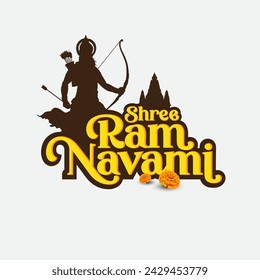 Happy Ram Navami Typography Vector Design Template