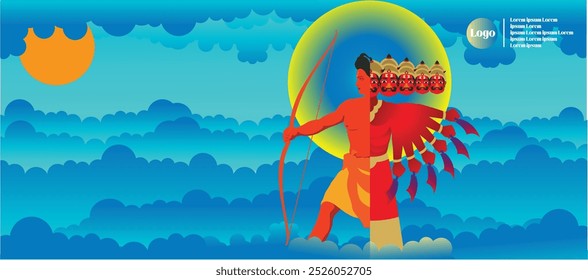 Feliz Ram Navami Vetor Projeto de Fundo, Lord Rama, Ilustração ravan