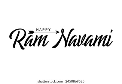 Happy Ram Navami. Ram Navami vector banner on isolated background. Vector Ram Navami text	