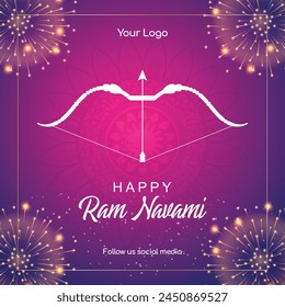 Happy Ram Navami. Ram Navami vector banner on isolated background. Vector Ram Navami text	