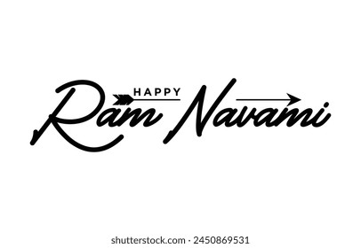 Happy Ram Navami. Ram Navami vector banner on isolated background. Vector Ram Navami text	
