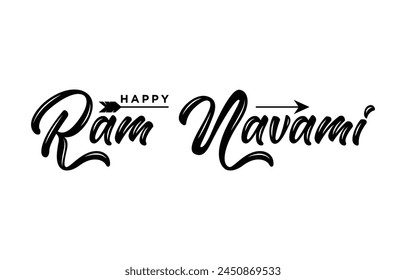 Feliz Ram Navami. Anuncio de Vector Ram Navami en fondo aislado. Vector Ram Navami textos	