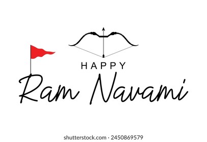 Happy Ram Navami. Ram Navami vector banner on isolated background. Vector Ram Navami text	