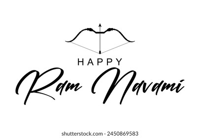 Happy Ram Navami. Ram Navami Vektorgrafik Banner auf isoliertem Hintergrund. Vektorgrafik Ram Navami-Text	