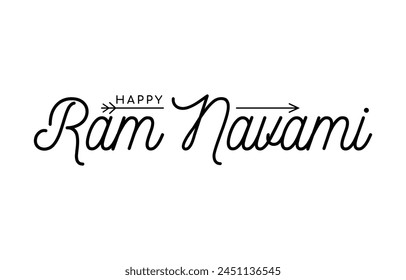 Happy Ram Navami. Ram Navami Vektorgrafik Banner auf isoliertem Hintergrund. Vektorgrafik Ram Navami-Text	