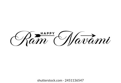 Happy Ram Navami. Ram Navami vector banner on isolated background. Vector Ram Navami text	