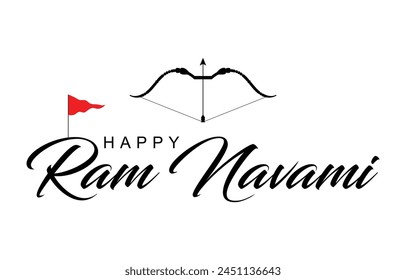 Happy Ram Navami. Ram Navami vector banner on isolated background. Vector Ram Navami text	