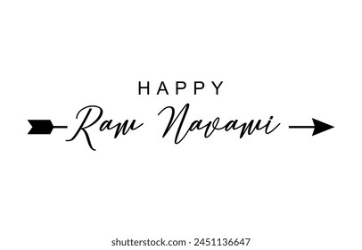 Happy Ram Navami. Ram Navami vector banner on isolated background. Vector Ram Navami text	