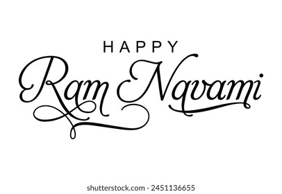 Happy Ram Navami. Ram Navami vector banner on isolated background. Vector Ram Navami text	
