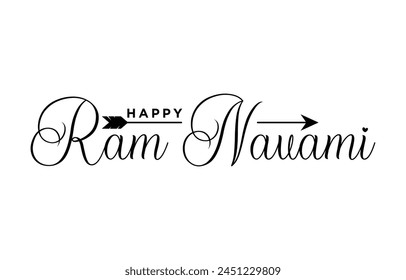 Happy Ram Navami. Ram Navami vector banner on isolated background. Vector Ram Navami text	