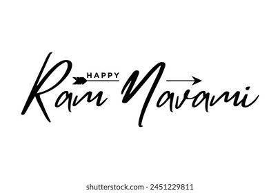 Happy Ram Navami. Ram Navami vector banner on isolated background. Vector Ram Navami text	