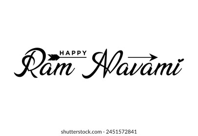 Happy Ram Navami. Ram Navami vector banner on isolated background. Vector Ram Navami text	