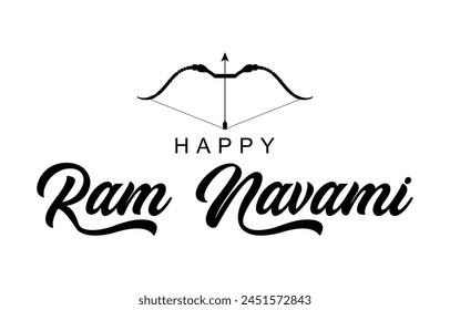 Happy Ram Navami. Ram Navami Vektorgrafik Banner auf isoliertem Hintergrund. Vektorgrafik Ram Navami-Text	