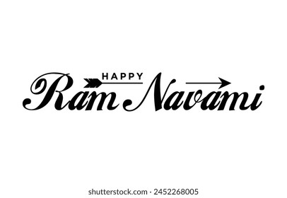 Happy Ram Navami. Ram Navami vector banner on isolated background. Vector Ram Navami text	