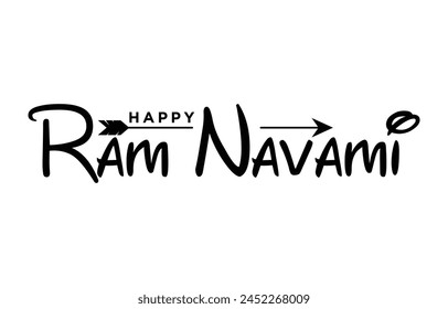 Happy Ram Navami. Ram Navami vector banner on isolated background. Vector Ram Navami text	