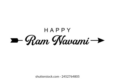 Happy Ram Navami. Ram Navami vector banner on isolated background. Vector Ram Navami text	