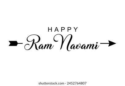 Happy Ram Navami. Ram Navami vector banner on isolated background. Vector Ram Navami text	