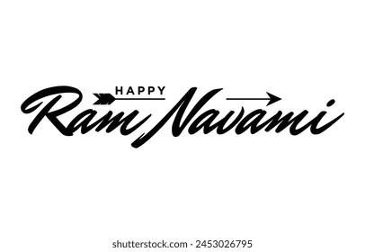 Happy Ram Navami. Ram Navami vector banner on isolated background. Vector Ram Navami text	