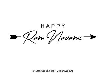 Happy Ram Navami. Ram Navami vector banner on isolated background. Vector Ram Navami text	