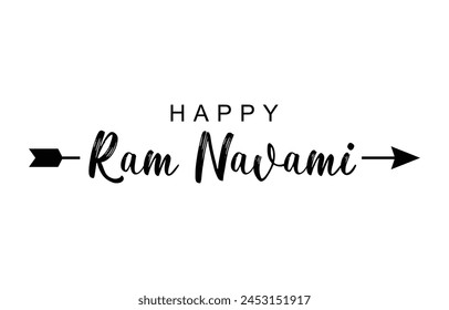 Happy Ram Navami. Ram Navami vector banner on isolated background. Vector Ram Navami text	