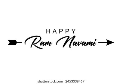 Happy Ram Navami. Ram Navami vector banner on isolated background. Vector Ram Navami text	