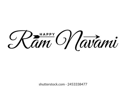 Happy Ram Navami. Ram Navami vector banner on isolated background. Vector Ram Navami text	