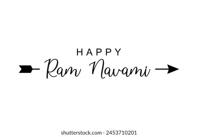 Happy Ram Navami. Ram Navami vector banner on isolated background. Vector Ram Navami text	