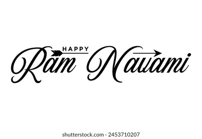 Happy Ram Navami. Ram Navami vector banner on isolated background. Vector Ram Navami text	