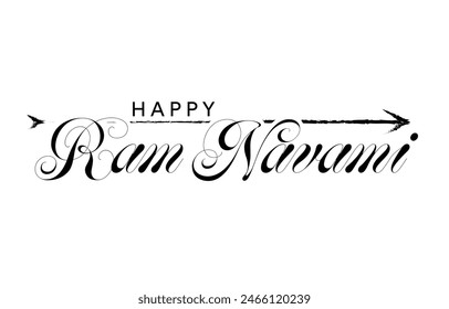 Happy Ram Navami. Ram Navami vector banner on isolated background. Vector Ram Navami text