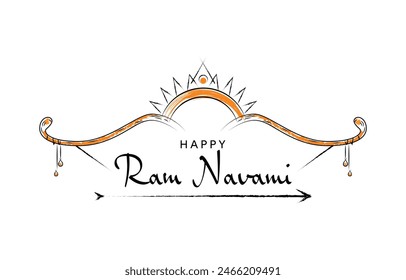 Feliz Ram Navami. Anuncio de Vector Ram Navami en fondo aislado. Vector Ram Navami textos