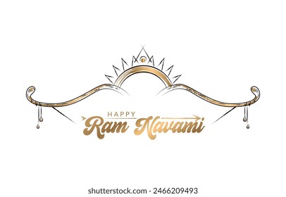 Happy Ram Navami. Ram Navami Vektorgrafik Banner auf isoliertem Hintergrund. Vektorgrafik Ram Navami-Text