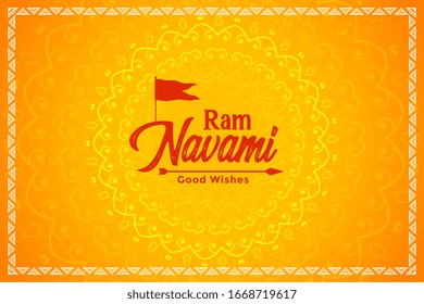 happy ram navami yellow festival card design