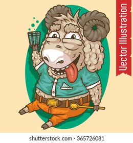 Happy ram. Vector illustration.