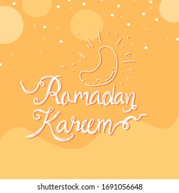 Happy Ramada Kareem concept design of vector. Ramadan Kareem calligraphy.