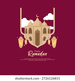feliz diseño de Vector de fondo de Ramadán