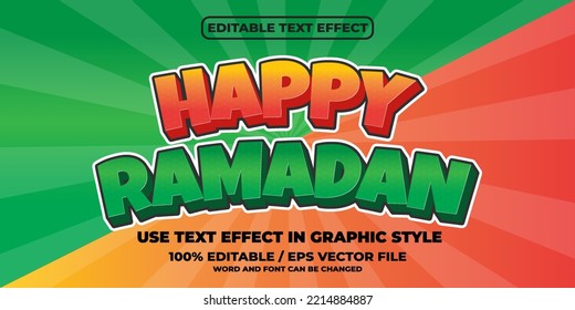 Happy ramadan editable text effect style