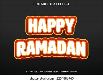 happy ramadan editable text effect template 