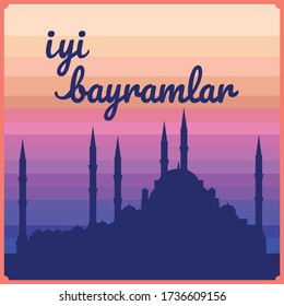 Happy ramadan fest celebration vector card design muslim festival