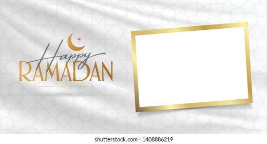 Happy Ramadan. Holy month of muslim community Ramazan. Billboard, Poster, Social Media, Greeting Card template. 