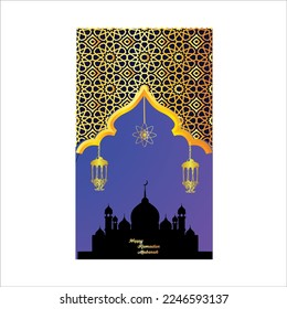 Happy Ramadan Kareem, applicable for website banner, header web, social media posts, ads campaign.