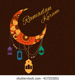 Happy Ramadan Kareem, greeting background vector illustration