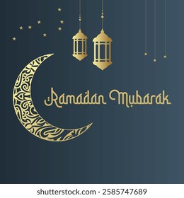 Happy ramadan kareem Greetings for islamic occasions like eid ul adha and eid ul fitr with old concept