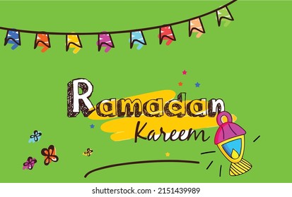 happy ramadan kareem greetings poster card