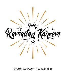 Happy Ramadan Kareem, Typography Lettering Caligraphy