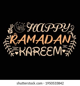 Happy Ramadan Kareem. Typography t shirt design. Ramadan vector t shirt design.