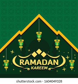 
Happy ramadan kareem vector background illustration